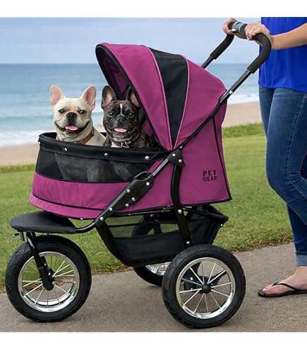 Amazon.com : Pet Gear NO-Zip Double Pet Stroller, Zipperless Entry